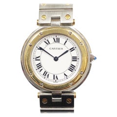 Cartier Santos Ronde Steel and Yellow Gold Large Quartz Wristwatch
