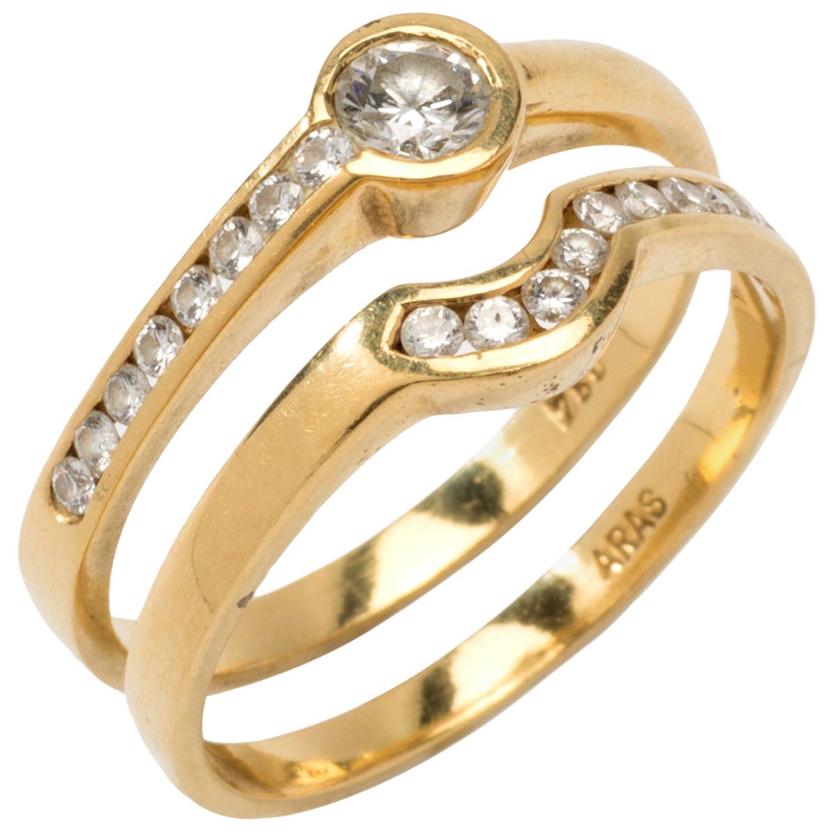 Twin Diamond Gold Rings For Sale
