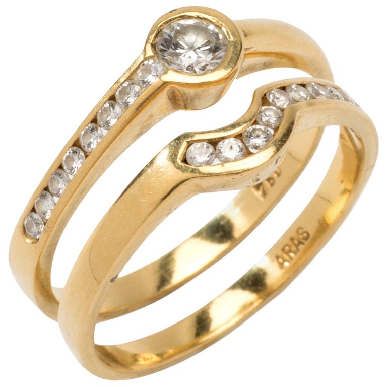 Twin Diamond Gold Rings For Sale at 1stDibs | twin rings gold, twins ...