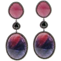 Sapphire and diamond earrings