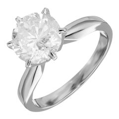 EGL-zertifizierter Verlobungsring mit 2.13 Karat Diamant in Weißgold mit Solitär