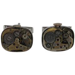 Jona Pair of Silver Watch Movement Cufflinks