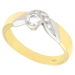Vintage Diamond and Yellow Gold Twist Engagement Ring