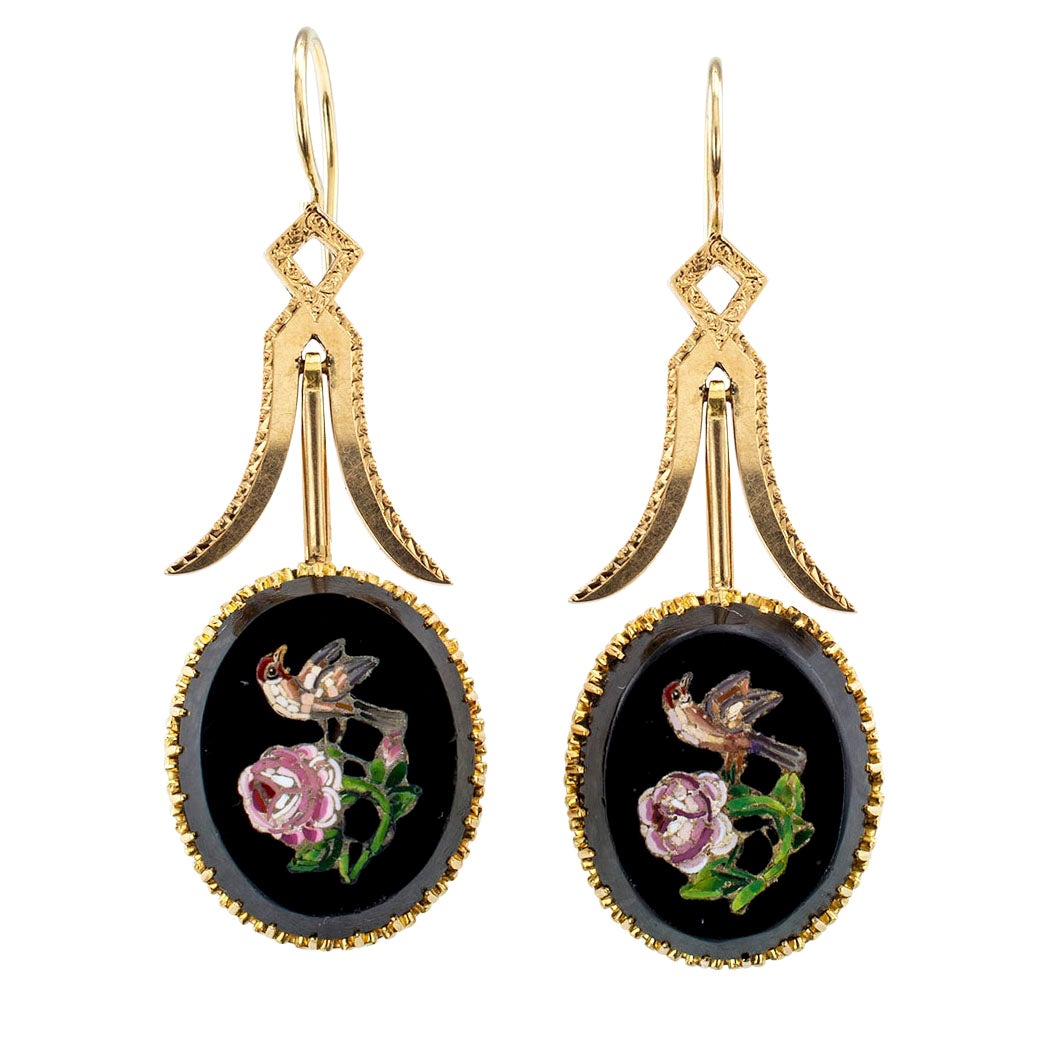 Floral Micro Mosaic Luciana Earrings For Sale at 1stDibs