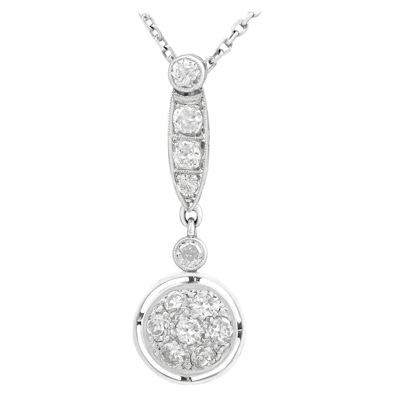 Antique Diamond Platinum Lavalier Necklace at 1stDibs antique