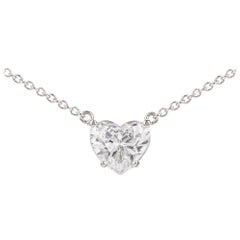 Dover Diamond  Heart GIA 2.06 Carats D-SI1 Platinum Choker Pendant Necklace