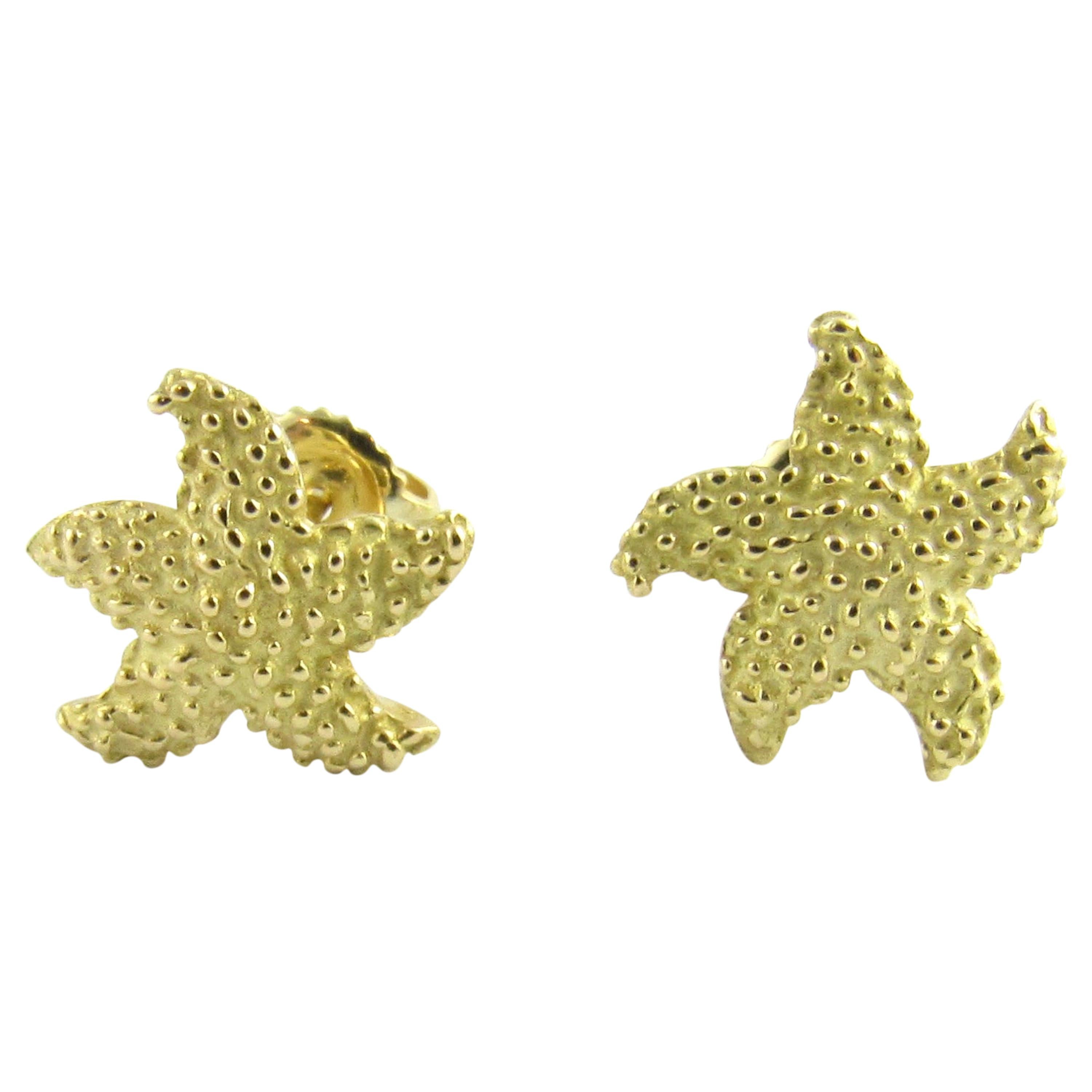 Vintage Tiffany & Co. 18 Karat Yellow Gold Bumpy Starfish Stud Earrings