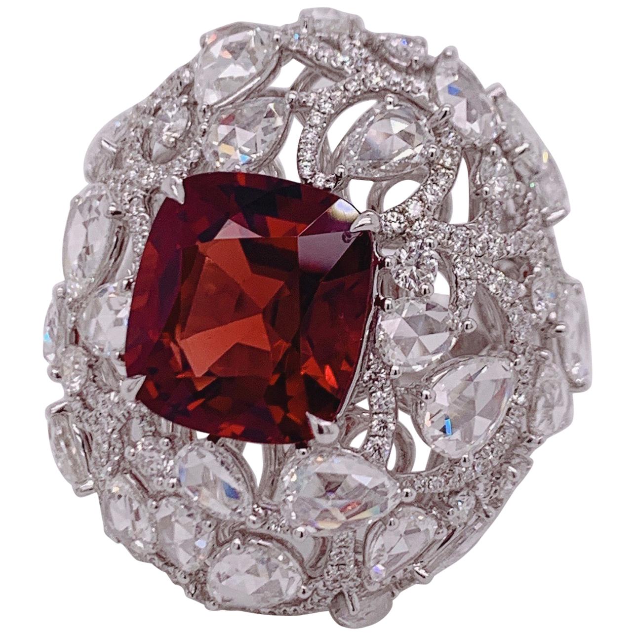 KAHN GRS Certified 7.5 Carat Unheated Spinel Ring For Sale