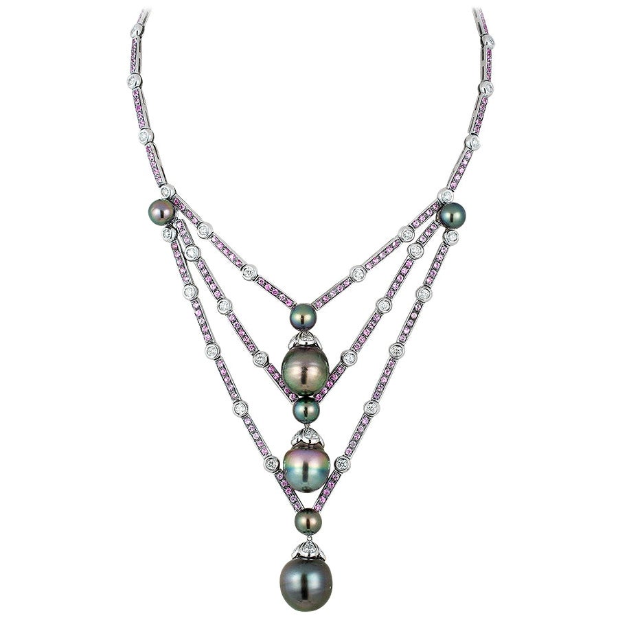 18KT 1.83CT Natural Vivid Pink Sapphire Enhancer and Japanese Pearl