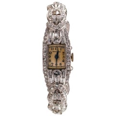 Retro Hamilton Ladies Platinum Diamond Wristwatch