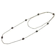 Black Diamond Gold Sautoir Necklace 1