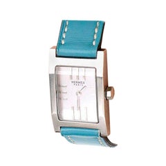 Hermes Tandem TA1.210 Watch with Blue Leather Strap