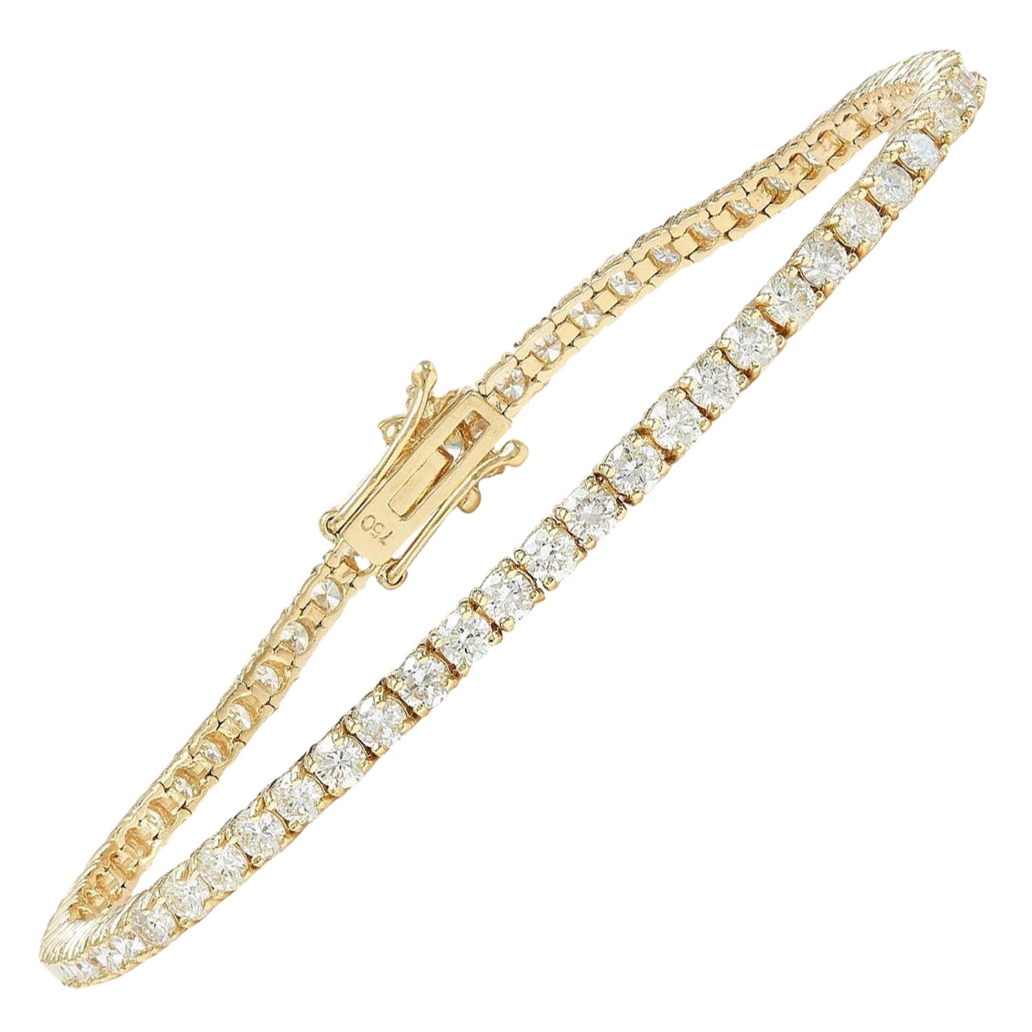 Cartier ‘Essential Lines’ 4.68 Carat Diamond Tennis Bracelet at 1stDibs
