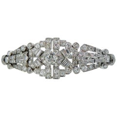 4.82 Carat Art Deco Diamond Bracelet, White Gold, circa 1930