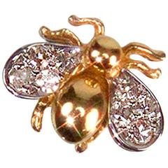 Whimsical Diamond Gold Fly Pin 10