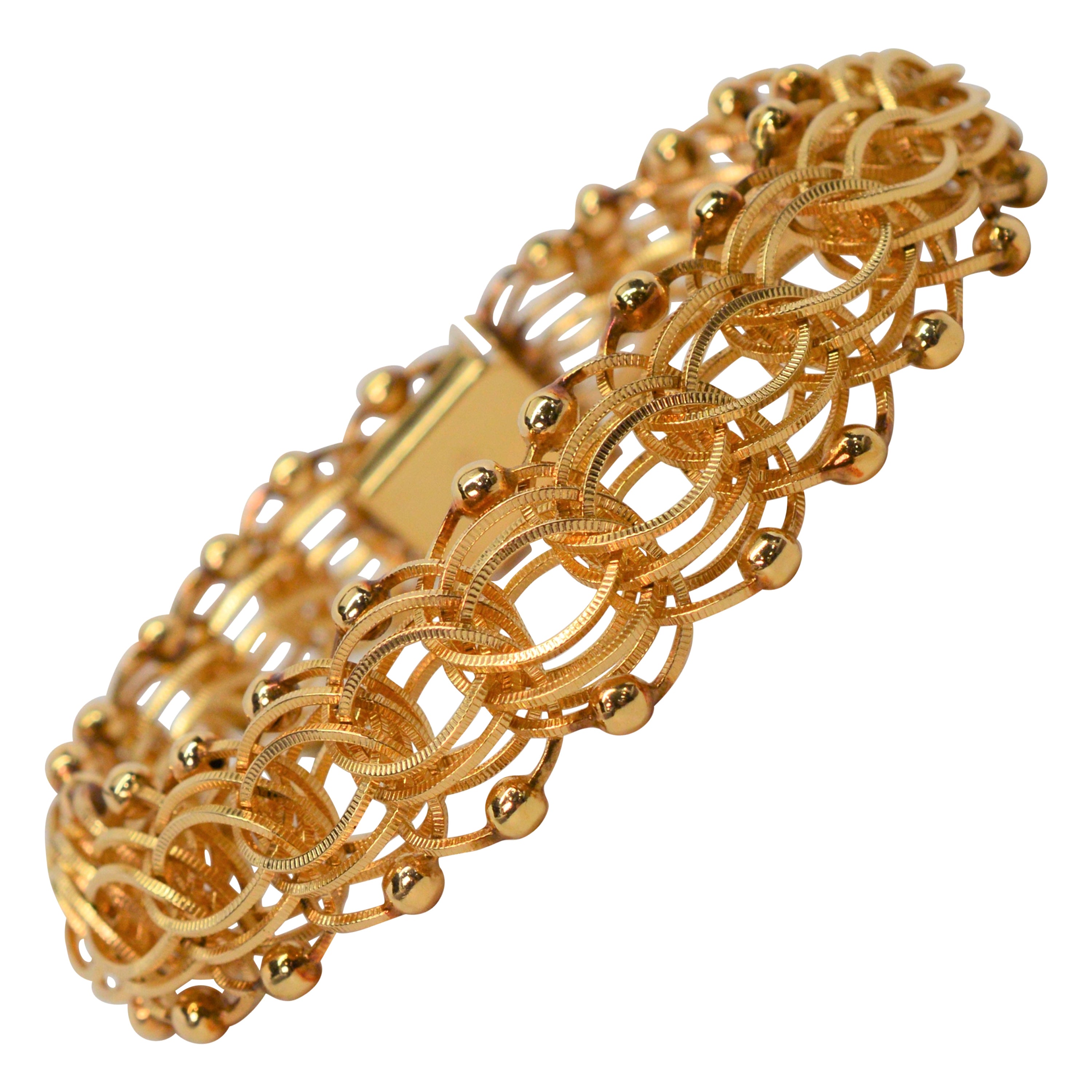1970s Italian Gold Chain Link Bracelet at 1stDibs