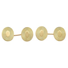 Boutons de manchette victoriens anciens en or jaune, c. 1890