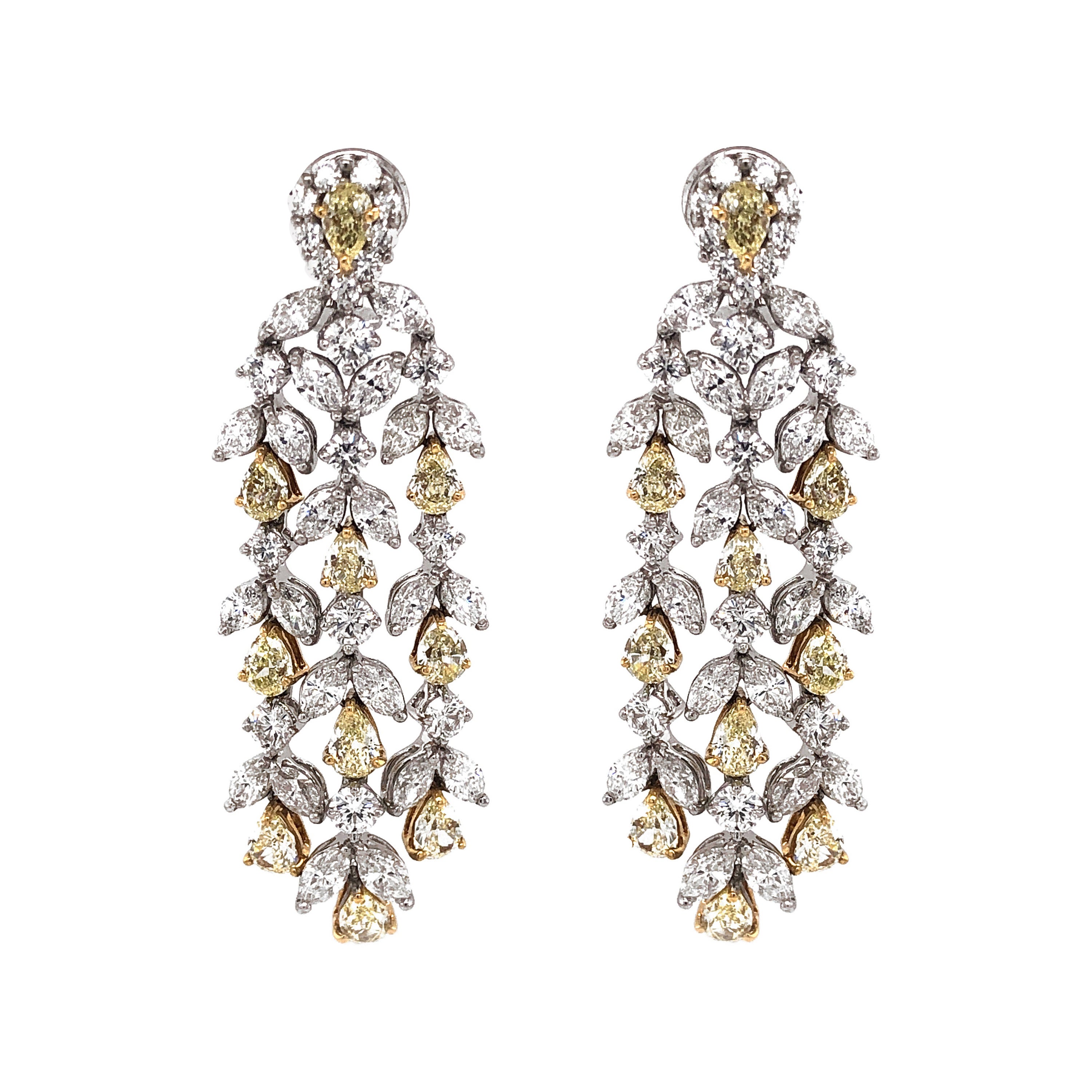 Fancy Yellow Diamond Earrings For Sale at 1stDibs