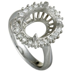 Platinum Diamonds Large Oval Mounting Ring