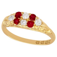 1900s, Antique Ruby and Diamond Yellow Gold Cocktail Ring
