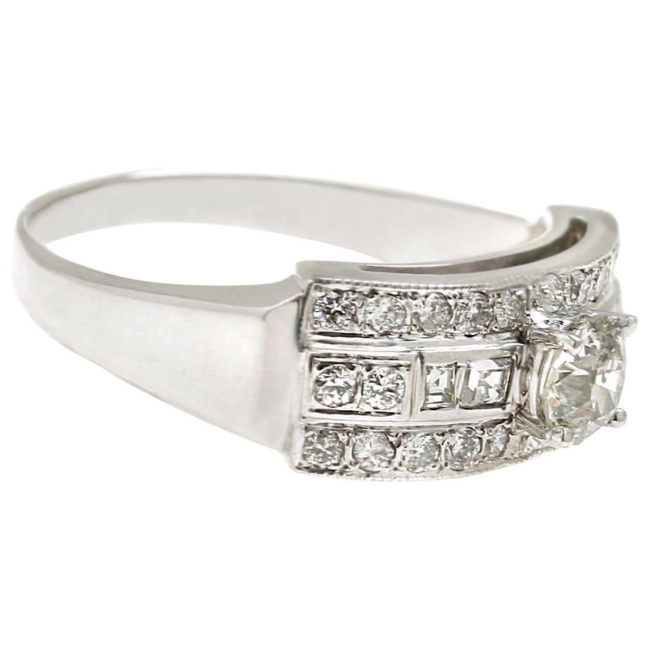 Pave Diamond Engagement Ring For Sale