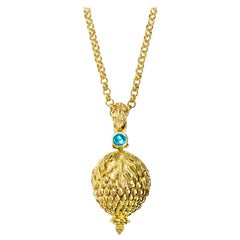 Cassandra Goad Blue Topaz Gold Indian Marriage Pendant