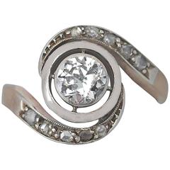 0.60Ct Diamond and 18k Yellow Gold Twist Ring – Antique Circa 1900 11
