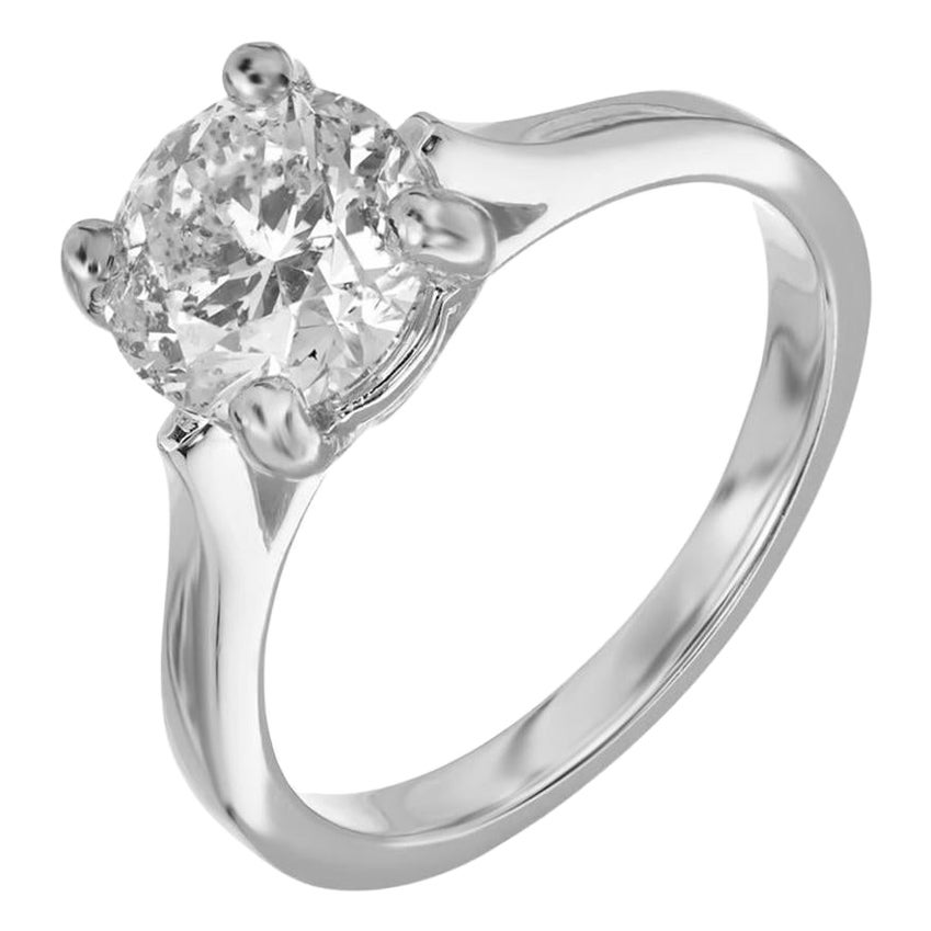 EGL Certified 1.91 Carat Round Diamond Gold Solitaire Engagement Ring