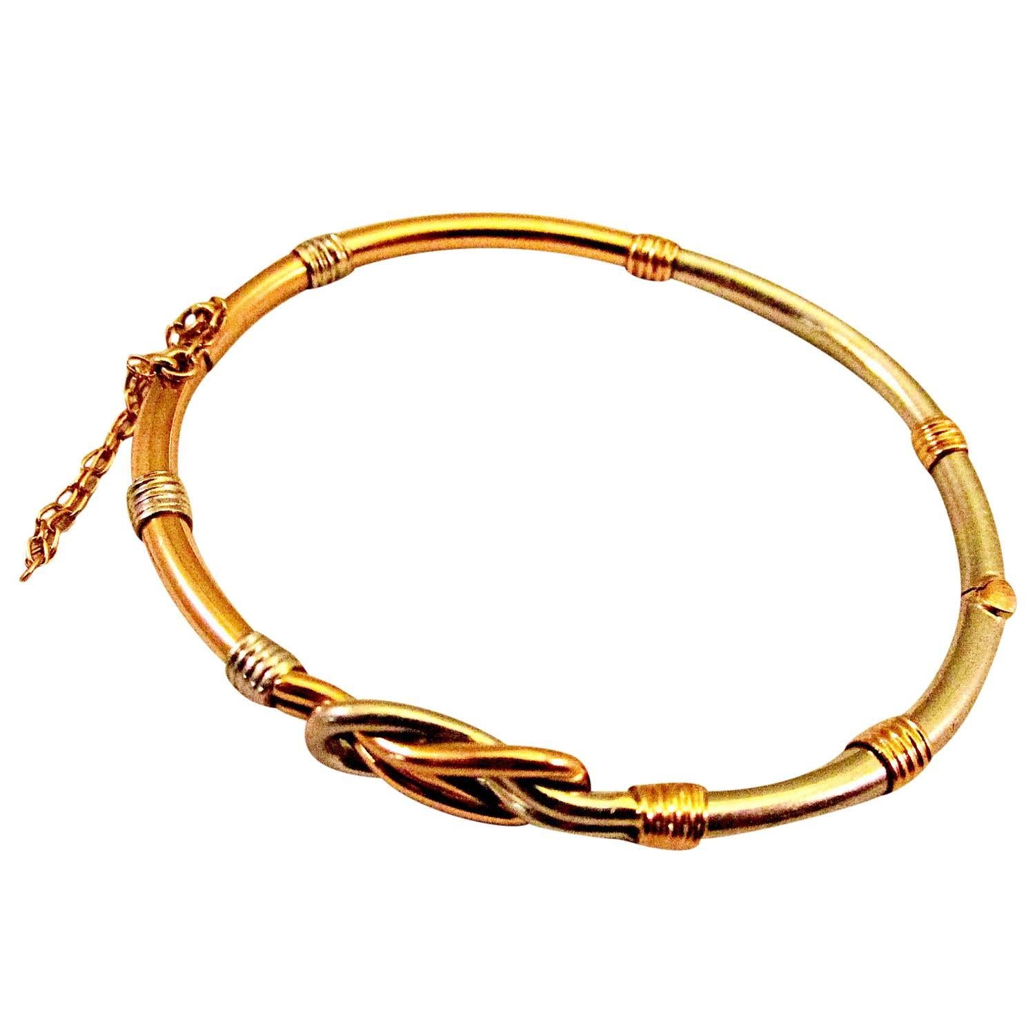 Antique Gold Platinum Bangle Bracelet