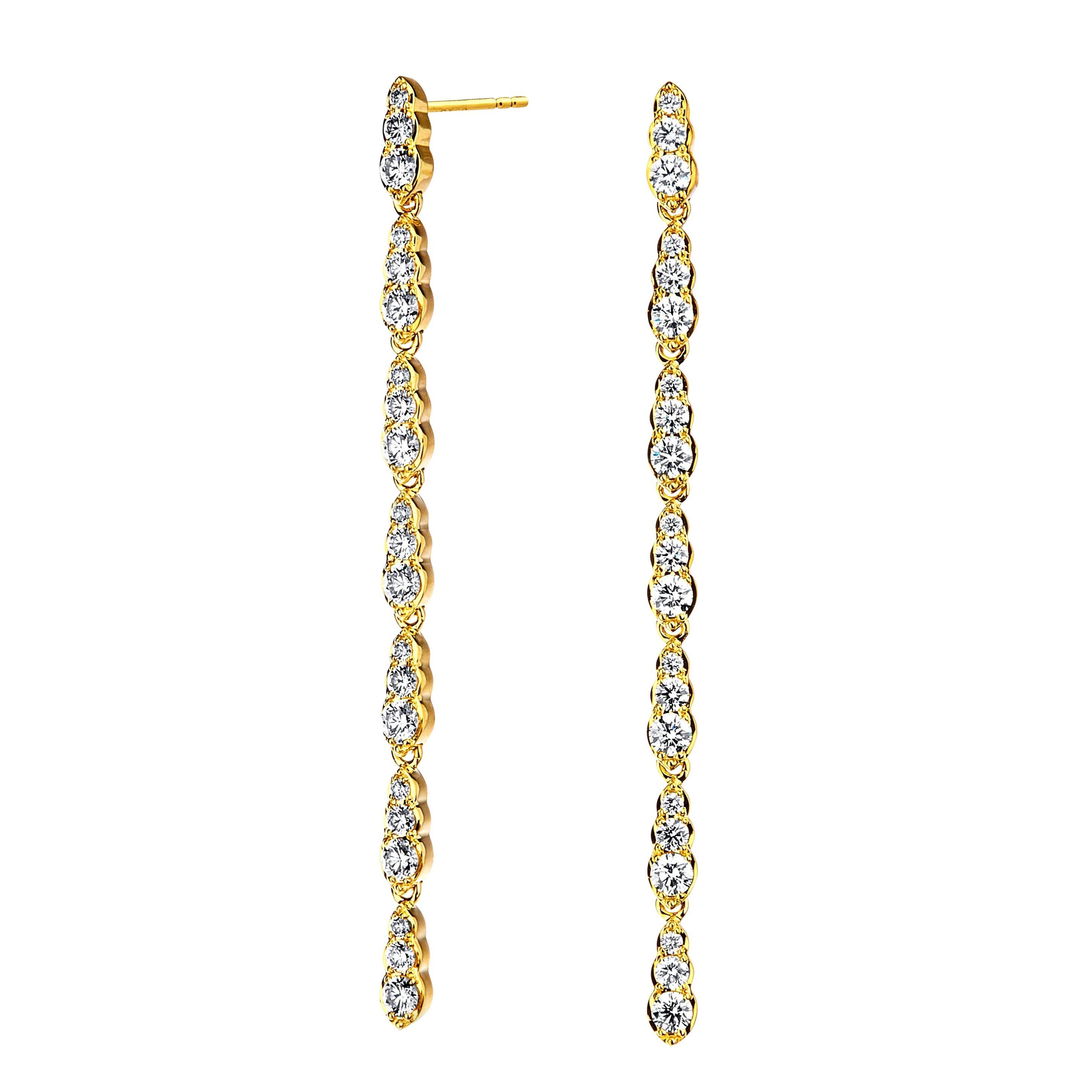 Boucles d'oreilles Syna en or jaune avec diamants en vente