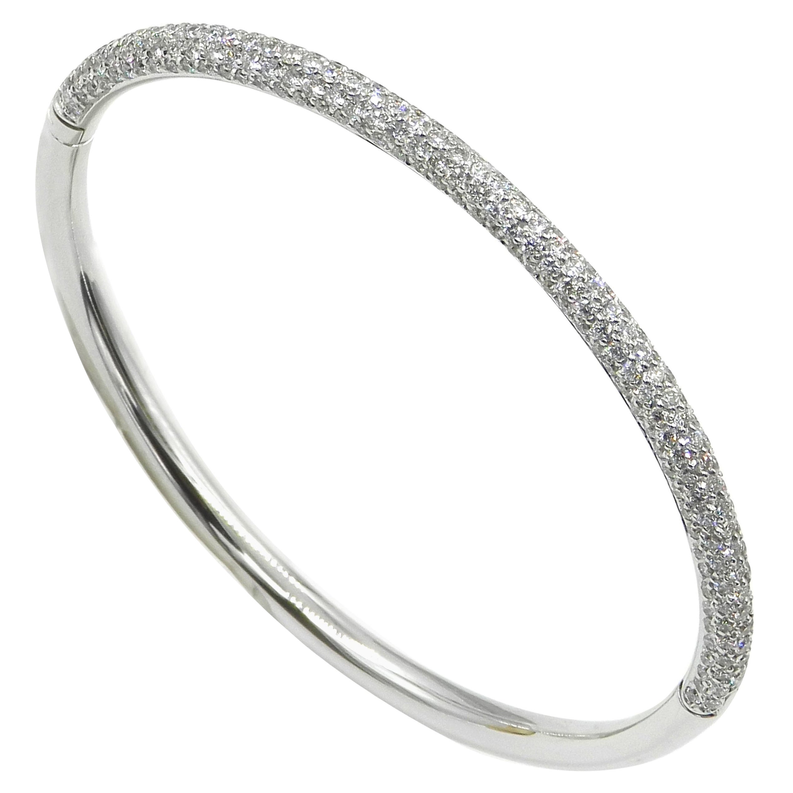 Garavelli Diamond White Gold Bangle bracelet For Sale at 1stDibs
