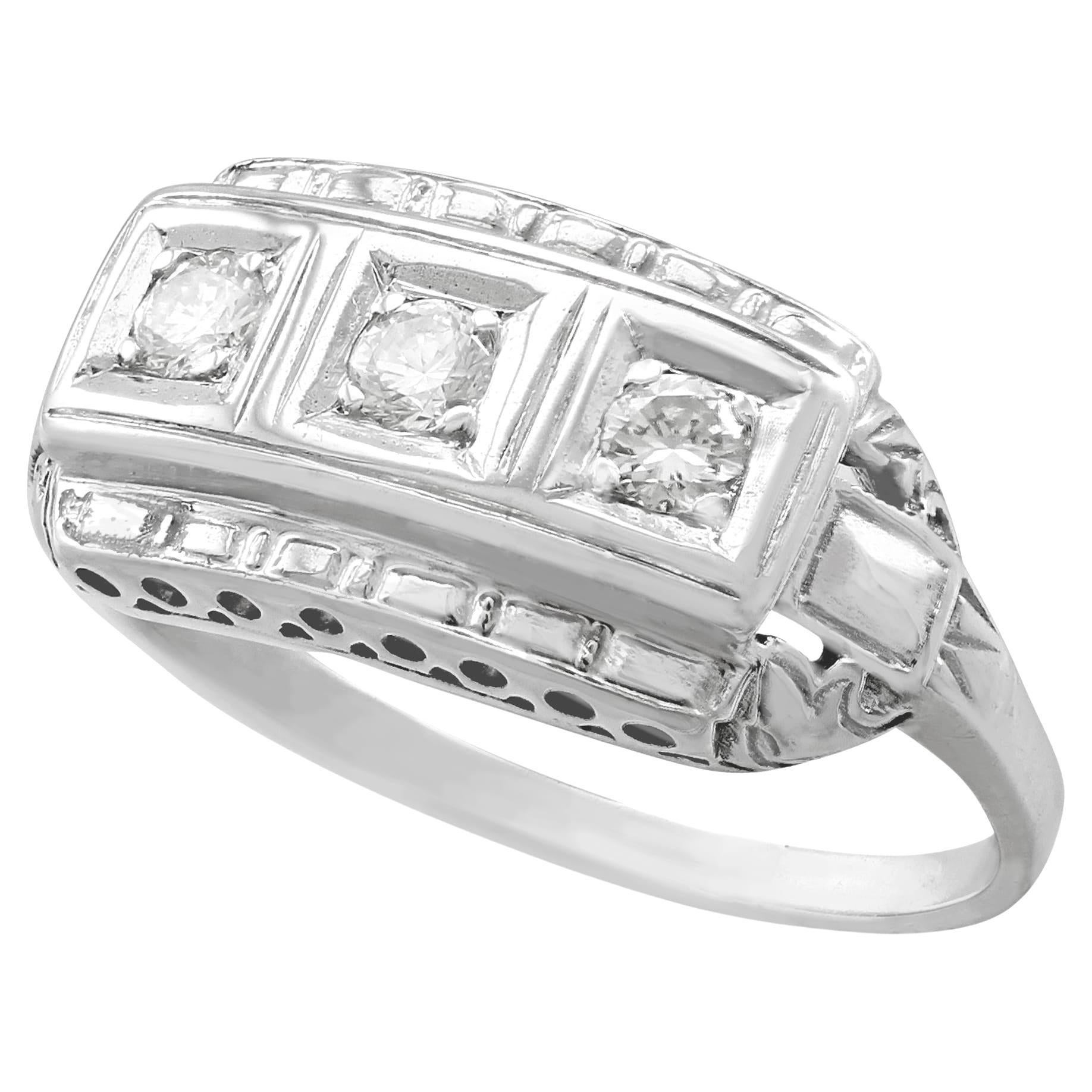 1940s Diamond and White Gold Trilogy Ring, Circa 1940 For Sale