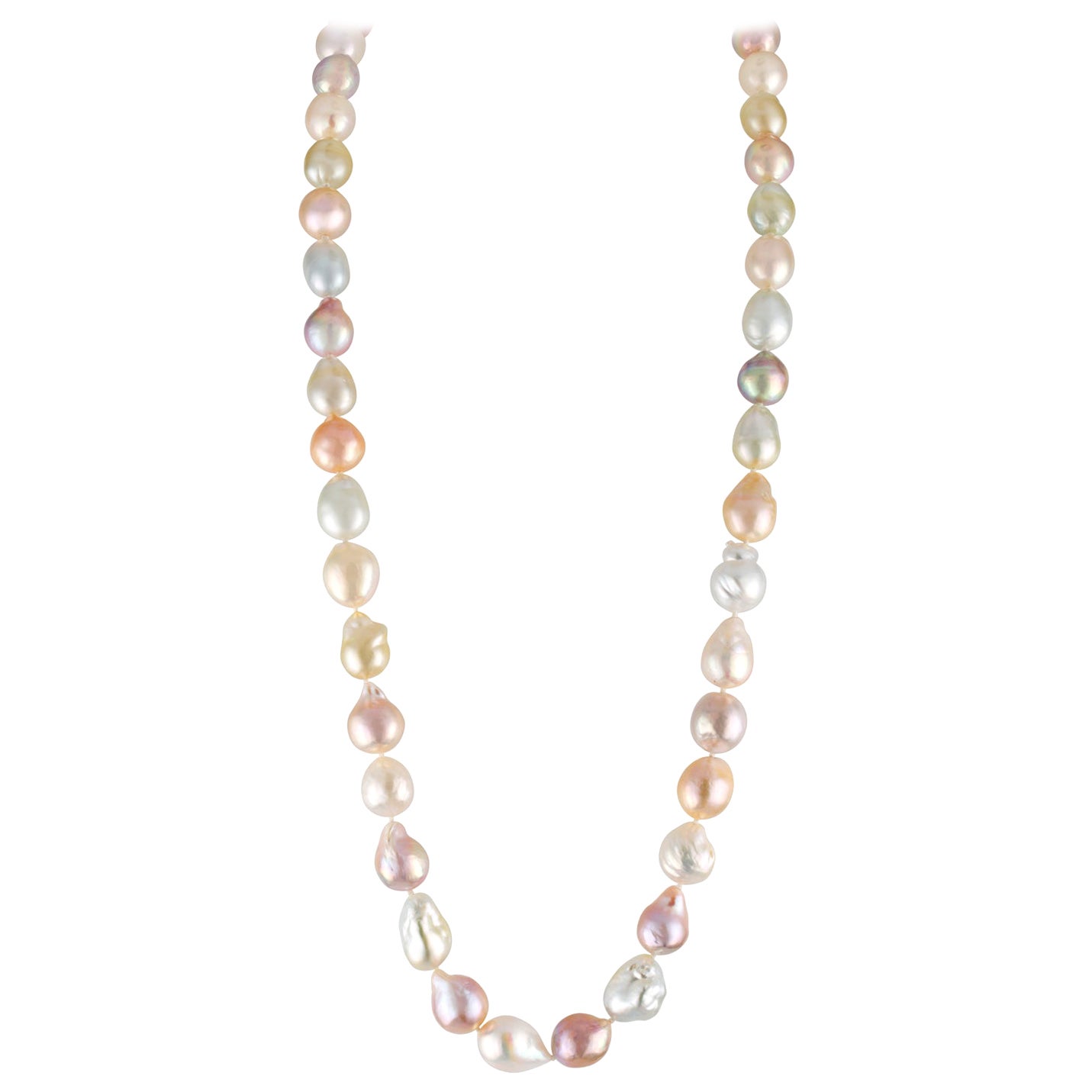 South Sea Tahitian Baroque Cultured Pearl Opera Length Endless Necklace ...