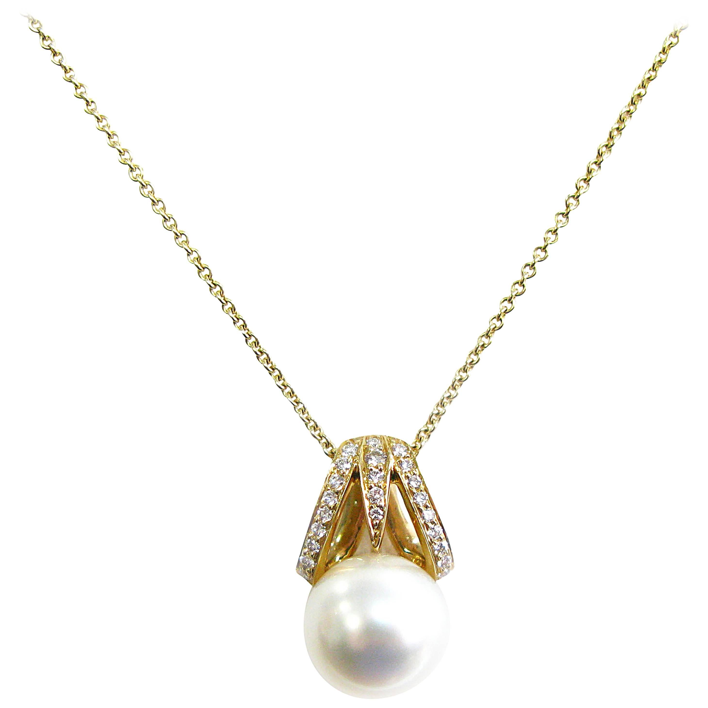 Kurt Wayne Pearl Diamond Gold Necklace