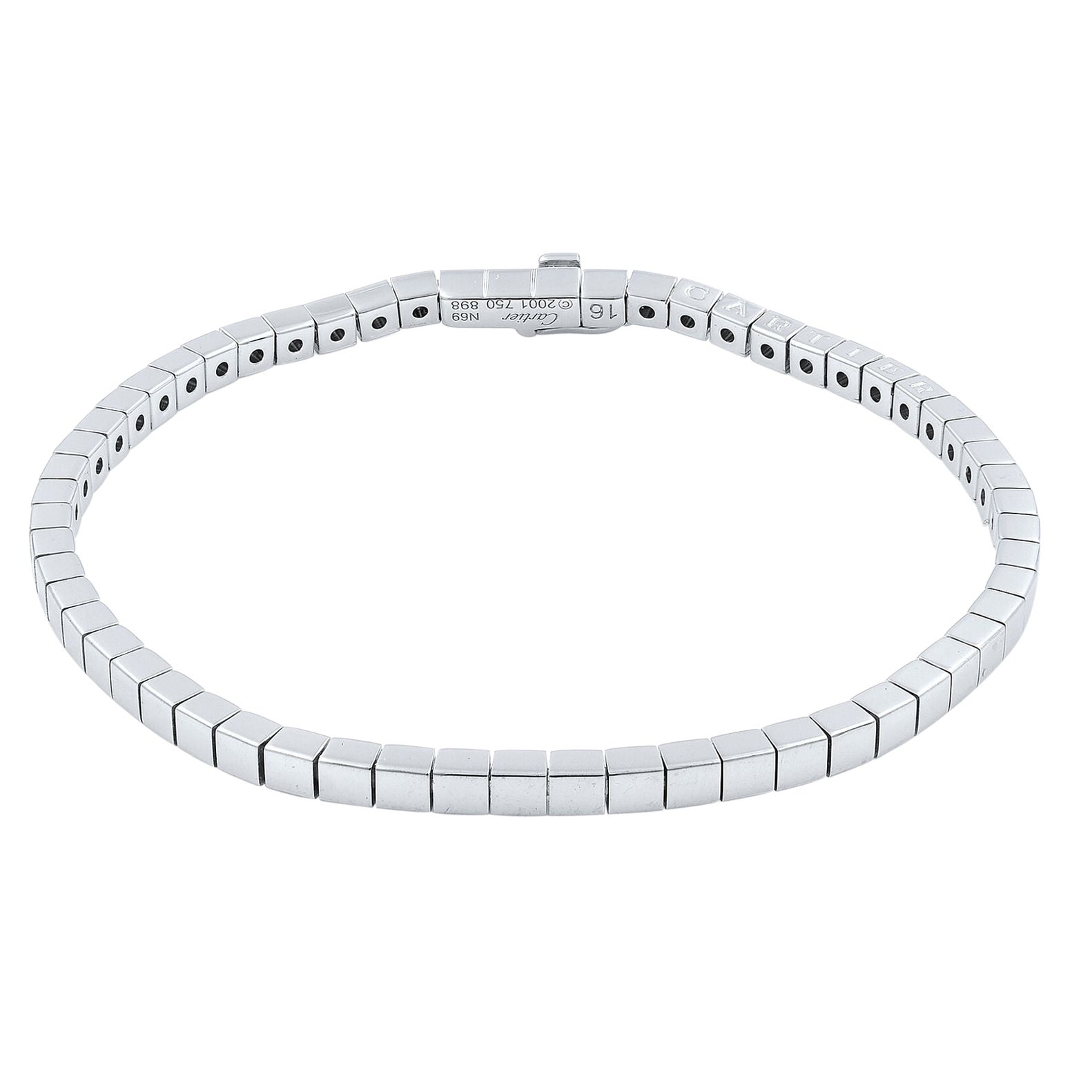 Cartier Lanieres Diamond Line White Gold Tennis Bracelet For Sale at ...