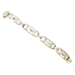 Antique 1.05 Carat Diamond and Yellow Gold Platinum Set Bracelet