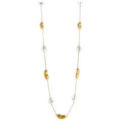Yvel 18K Yellow Gold and Pearl Beaded Chain Necklace