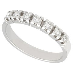 Vintage 1970s Diamond and White Gold Half Eternity Ring
