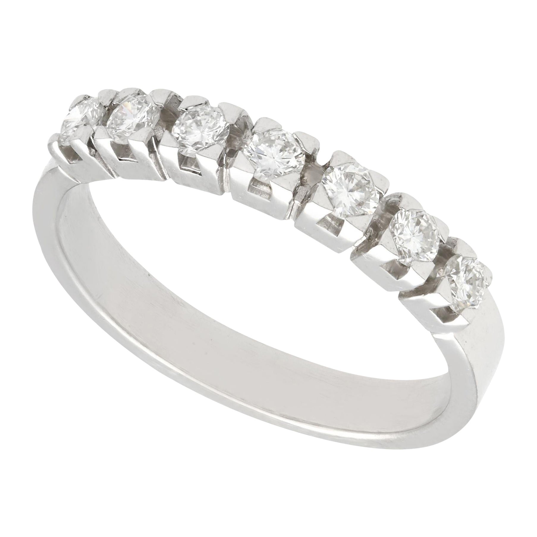 1970s Diamond and White Gold Half Eternity Ring For Sale