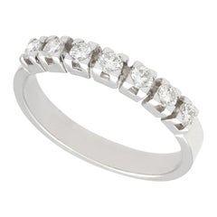 Vintage 1970s Diamond and White Gold Half Eternity Ring