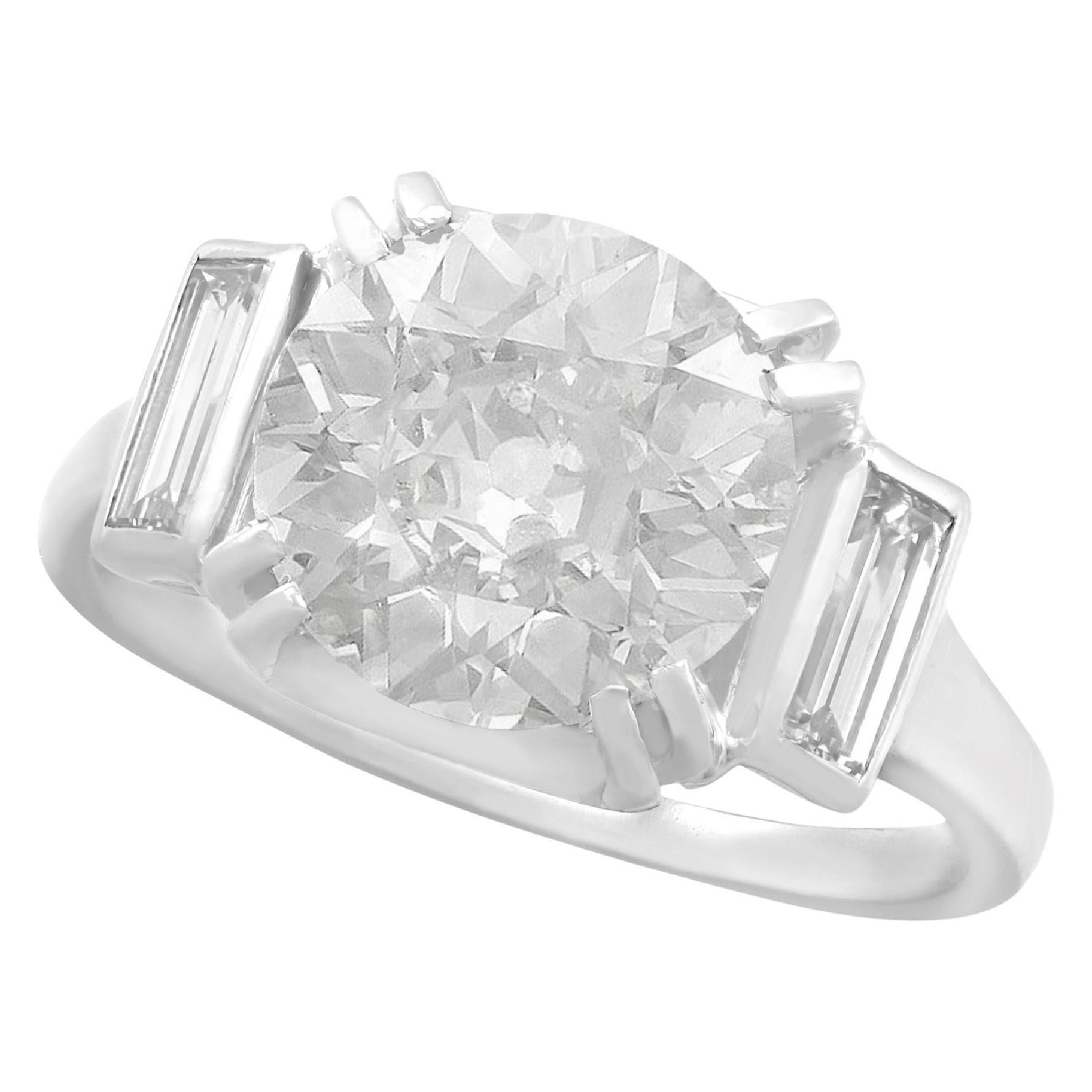 HRD Antwerp Graded 3.41 Carat Diamond and Platinum Cocktail Ring For Sale