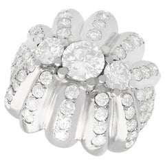 Used 4.94 Carat Diamond and Platinum Cocktail Ring, circa 1950