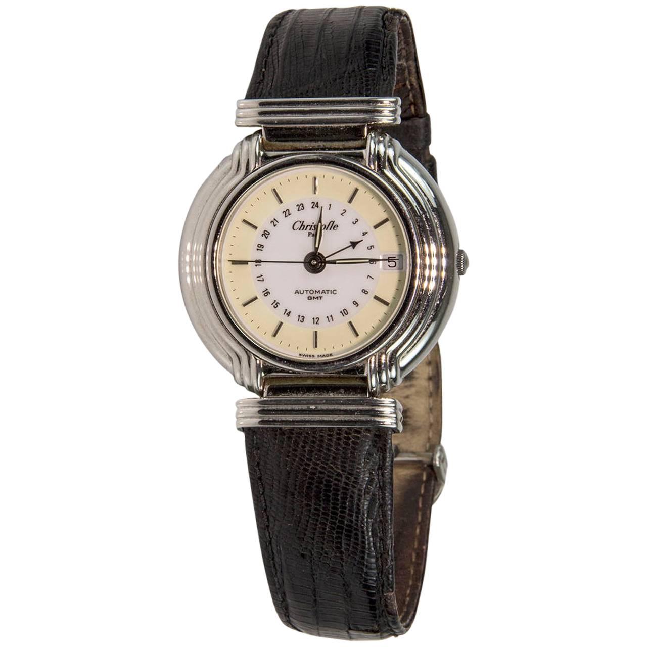 Christofle Paris Montre-bracelet automatique en acier inoxydable