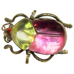 Antique Rock Crystal Bug Pin