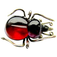 Antique Rock Crystal Bug Brooch 2