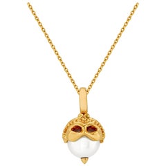 Stephen Webster Gemini Astro Ball 18 Carat Yellow Gold and White Pearl Pendant