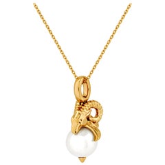 Stephen Webster Capricorn Astro Ball 18 Carat Gold and White Pearl Pendant