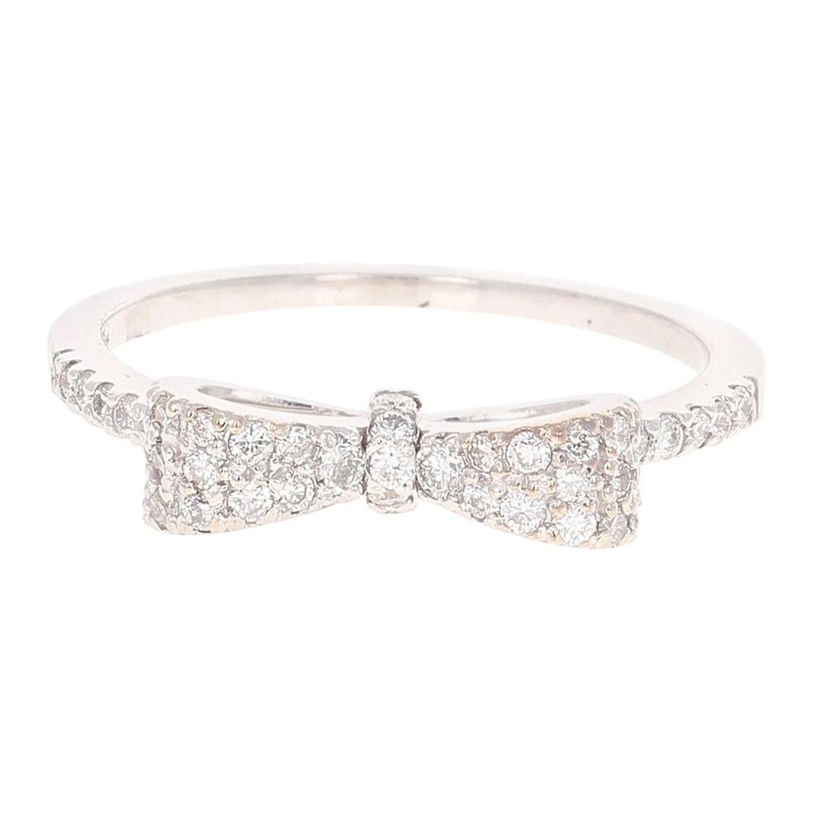 0.40 Carat Diamond Bow White Gold Band For Sale