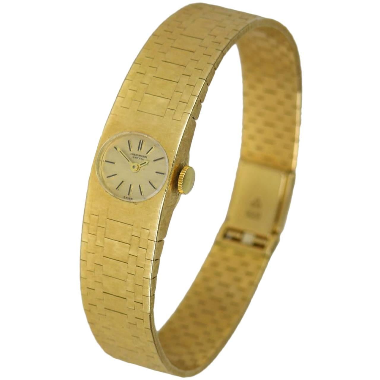 International Watch Company Lady's Yellow gold dress Wristwatch For Sale
