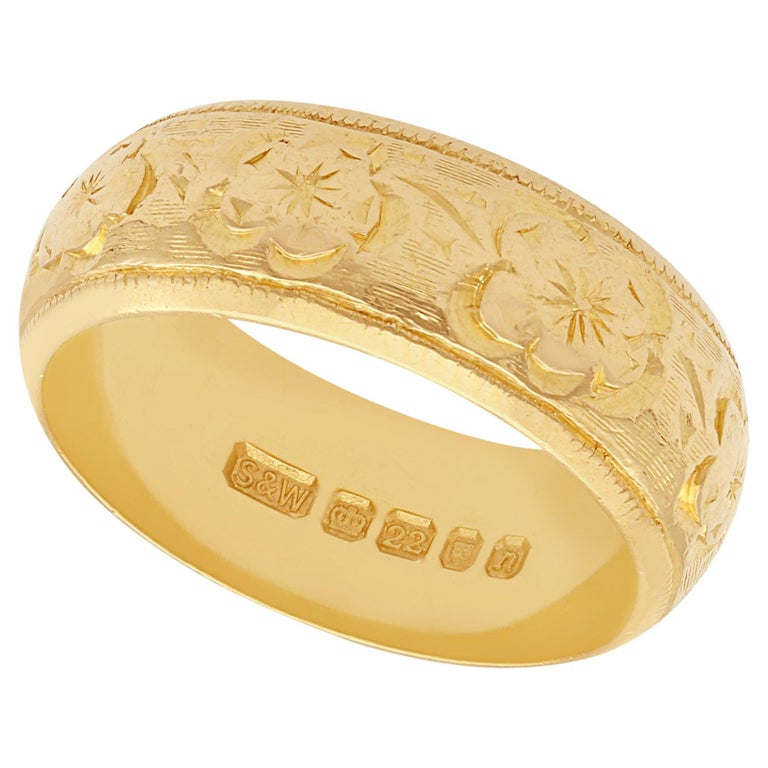 Vintage 1968 Yellow Gold Wedding Band For Sale at 1stDibs